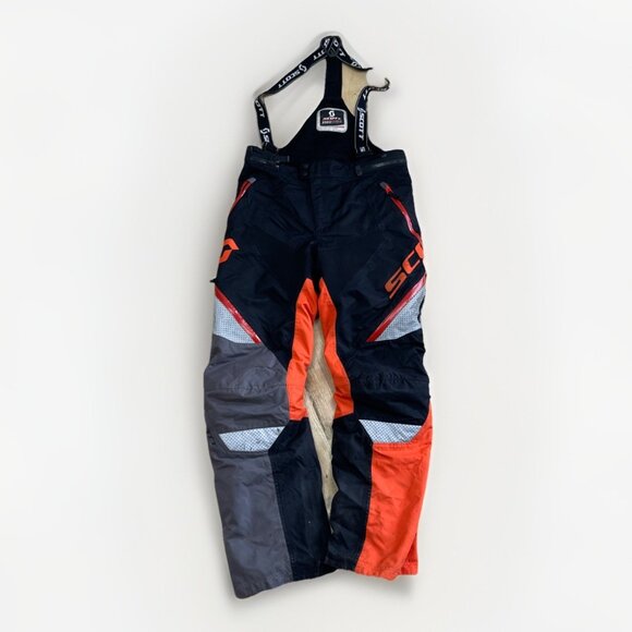 Y2K Scott Waterproof Snowmobile Ski Pants Racing Neon Orange Motorsport Men Sz M - Picture 1 of 16